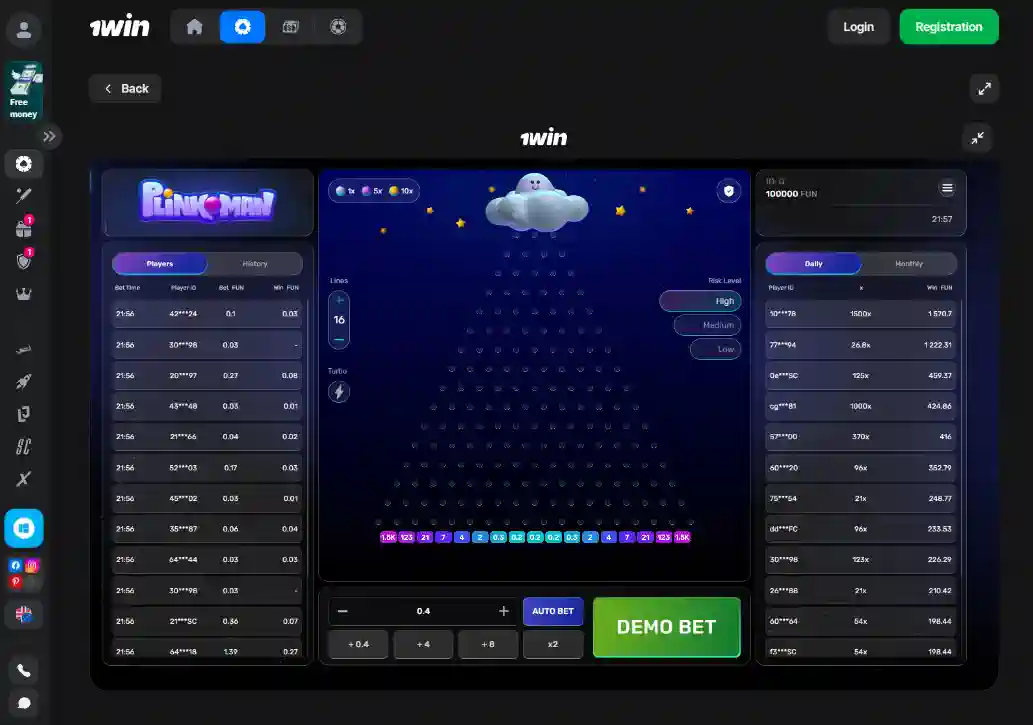 Try free Plinko demo version at 1win Bangladesh before real money gameplay